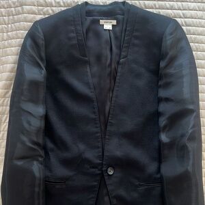 Helmut Lang blazer with silk sleeve and collar trim